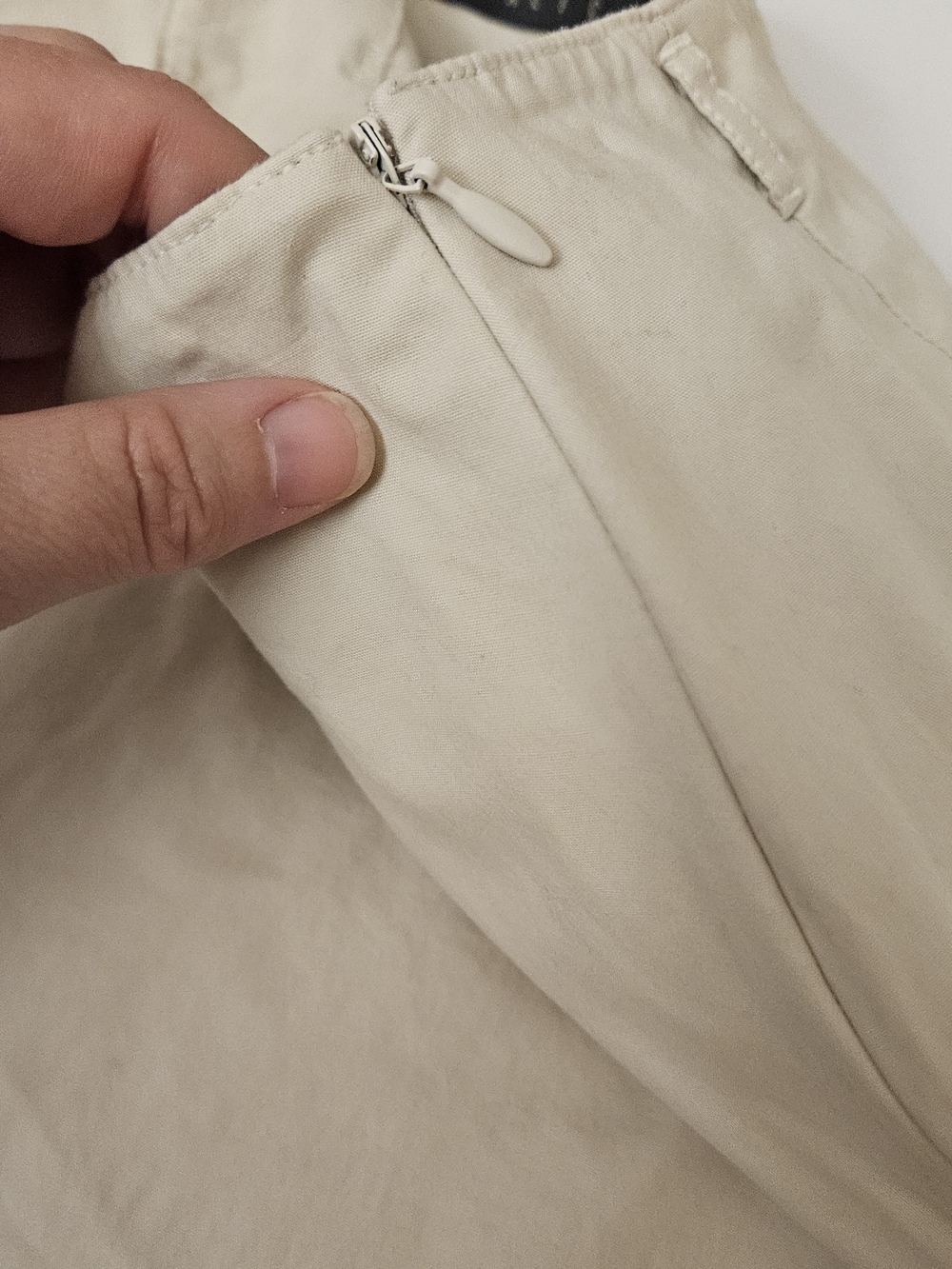 Classic Women's Cream A-Line Skirt Van Heusen Stretch Y2K Khaki Skirt Womens 6 - Picture 5 of 8